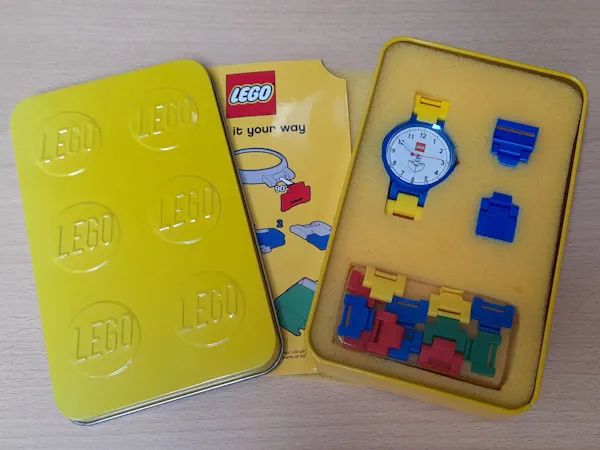 Watch Set, Classic Adult's (White Brick Dial / Blue Bezel)