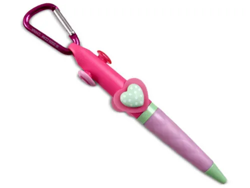 Clikits Heart Pen with Carabiner Clip