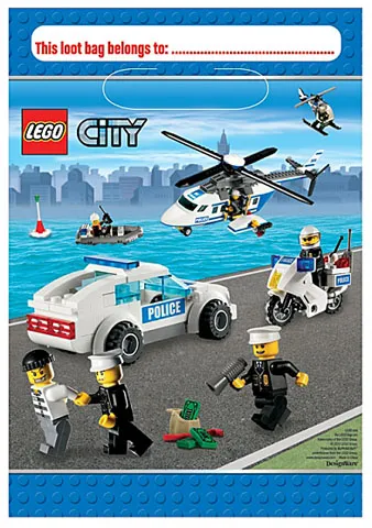 Party Loot Bags City Police, Set of 8
