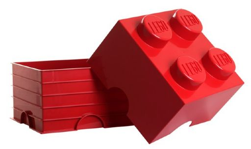 Storage Brick 2 x 2 with High Lid with Rounded Cutouts for Base Attachment