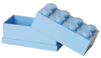 Lunch Box, Mini (110ml), 2 x 4 Brick Shape, Bright Light Blue