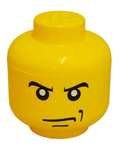 Minifigure Head Storage Container Small - Male Scowling