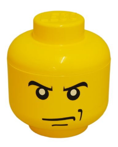 Minifigure Head Storage Container Small - Male Scowling