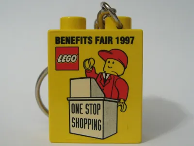 Duplo, Brick 1 x 2 x 2 with Benefits Fair 1997 Pattern - Key Chain
