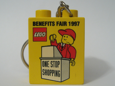 Duplo, Brick 1 x 2 x 2 with Benefits Fair 1997 Pattern - Key Chain