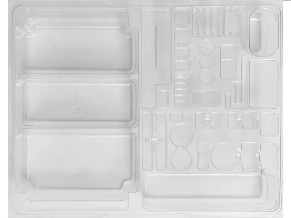 Dacta Sorting Tray - 4 Compartment, Detailed Technic Slots (Fits with bin01)