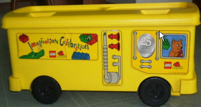 Duplo Storage Bin Large with Wheels with Imagination Celebration Bus Stickers - Set 2582