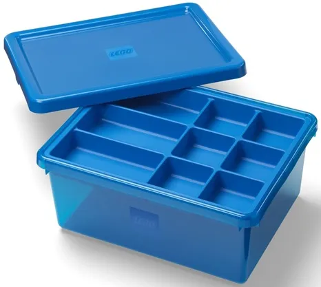 Storagebox Medium with Solid Color Lid and Removable Sorting Tray with 9 Compartments