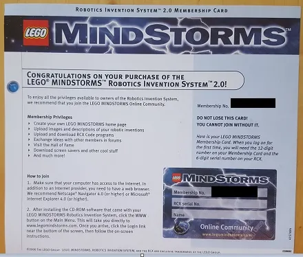 Robotics Invention System 2.0 Membership Card