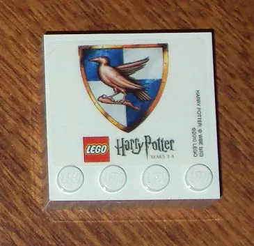 Magnet, Tile Modified 4 x 4 x 1.33 Sealed with Studs on Edge with HP Ravenclaw Crest Pattern (Sticker)