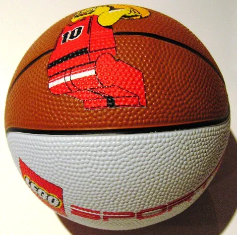 Ball, Inflatable Basketball, Large (9 in. dia.) - LEGO Sports and Slam Dunking Minifigure Pattern