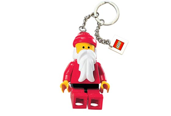 Santa Key Chain with 2 x 2 Lego Logo Tile