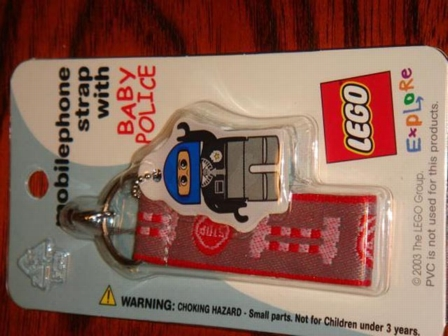 Mobile Phone Accessory, Strap with Baby Police Pendant - Explore