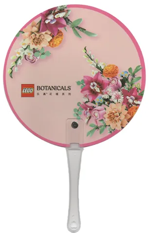 Hand Fan - Botanicals Bright Pink (Chinese)