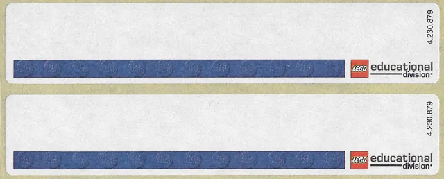 Sticker Sheet for Storage Bin, Education Labels White with Blue Bottom Border - Sheet of 2