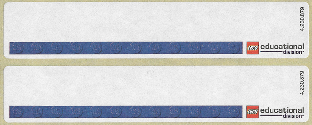 Sticker Sheet for Storage Bin, Education Labels White with Blue Bottom Border - Sheet of 2