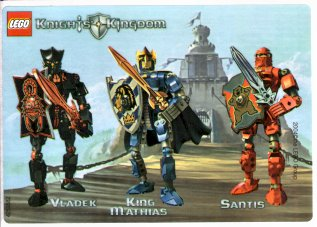 Sticker Sheet, Knights Kingdom II (set 8809) Vladek, King Mathias, Santis