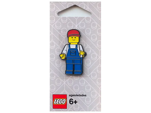 Pin, Minifigure - Worker Blue Overalls and Red Cap
