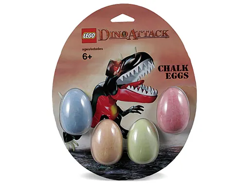 Chalk Eggs, Pack of Four, Dino Attack