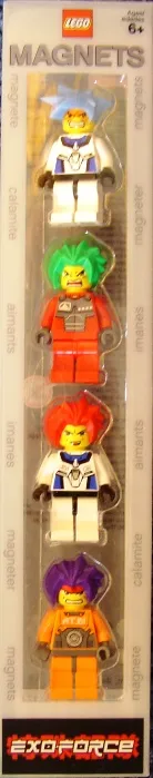 Magnet Set, Minifigures Exo-Force (4) - Ha-Ya-To, Ryo - Purple Hair, Takeshi, Hikaru blister pack