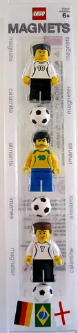 Magnet Set, Minifigures Soccer Players (3) with Balls blister pack