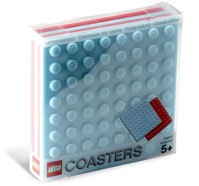 Coaster Set 2 Red, 2 Light Blue