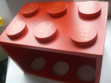 Brick 2 x 3 Stackable CD Holder Red
