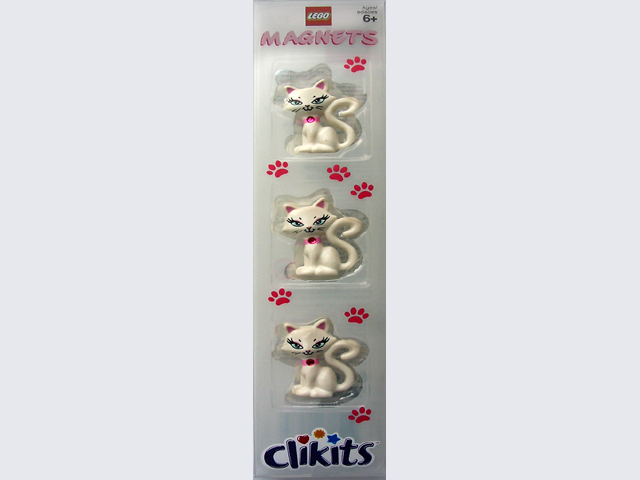 Magnet Set, Clikits Cat White, 3 Identical blister pack