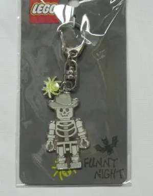 Skeleton with Spider Flat Metal Key Chain - Funny Night