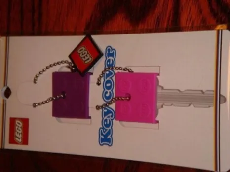 2 x 2 Brick - Soft Key Cover Key Chain Set - Purple and Dark Pink