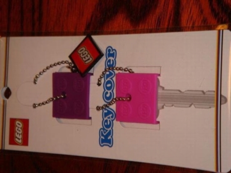 2 x 2 Brick - Soft Key Cover Key Chain Set - Purple and Dark Pink