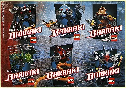 Sticker Sheet, Bionicle Barraki Theme, Sheet of 6 Stickers