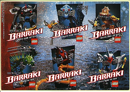 Sticker Sheet, Bionicle Barraki Theme, Sheet of 6 Stickers