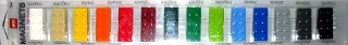 Magnet Set, Bricks 2 x 4 (14), Classic Large 4 (Tan and Dark Red) blister pack