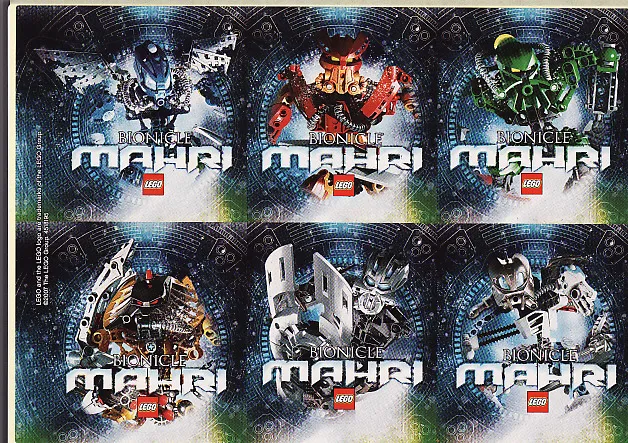 Sticker Sheet, Bionicle Mahri Theme, Sheet of 6 Stickers