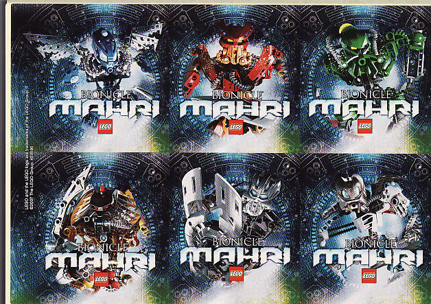 Sticker Sheet, Bionicle Mahri Theme, Sheet of 6 Stickers