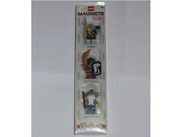Magnet Set, Minifigures Castle Fantasy Era (3) - Knight, Troll Warrior, Good Wizard blister pack