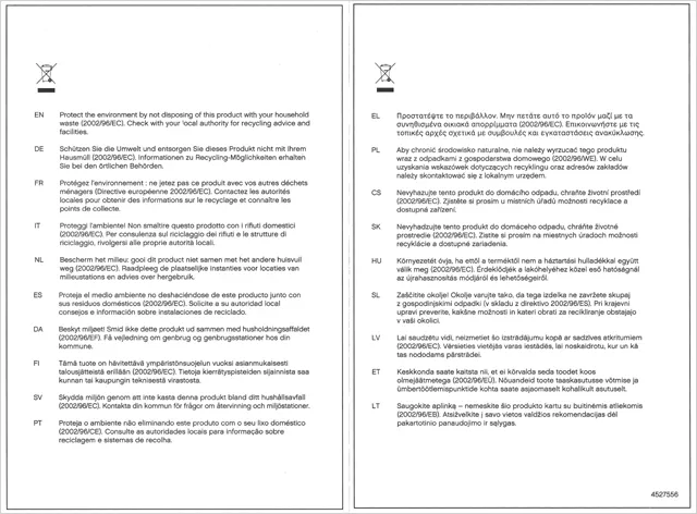 Paper Information Note, Environmental Warning Leaflet