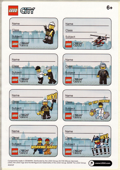 Sticker Sheet, School Book Labels (Bookplates) - City