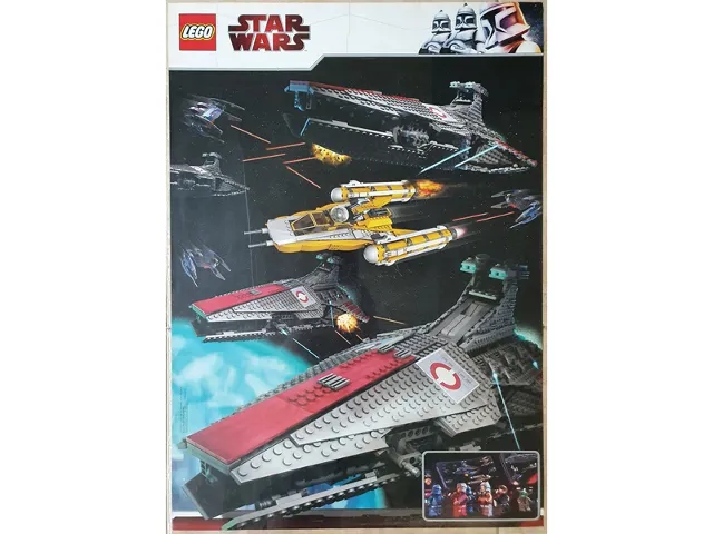 Star Wars 2009 Poster Venator-Class Republic Attack Cruiser (8039) / Anakin's Y-wing Starfighter (8037) (Non-Folded)