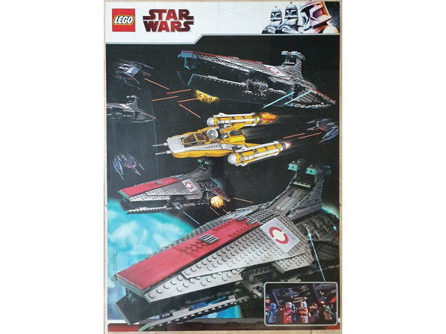 Star Wars 2009 Poster Venator-Class Republic Attack Cruiser (8039) / Anakin's Y-wing Starfighter (8037) (Non-Folded)