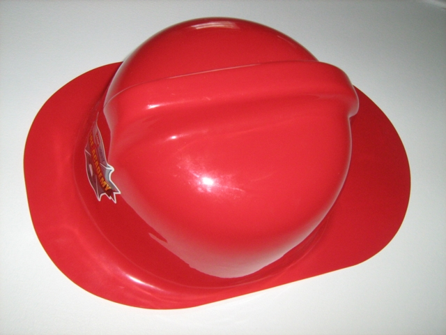 Headgear, Fire Helmet Red, Fire Academy Logo - Flexible Plastic
