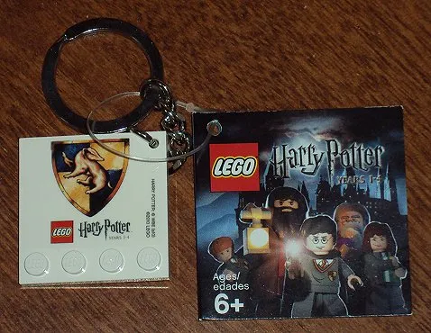 4 x 4 Tile, Modified - Key Chain with HP Hufflepuff Crest Pattern (Sticker)