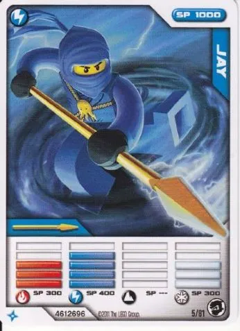 NINJAGO Masters of Spinjitzu Deck #1 Game Card 5 - Jay - International Version