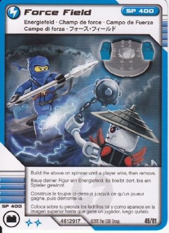 NINJAGO Masters of Spinjitzu Deck #1 Game Card 45 - Force Field - International Version