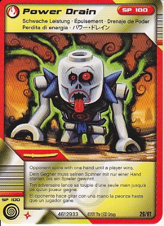 NINJAGO Masters of Spinjitzu Deck #1 Game Card 26 - Power Drain - International Version