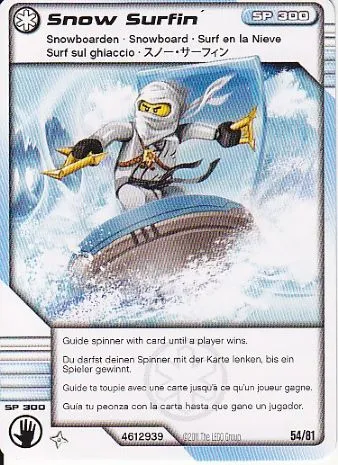NINJAGO Masters of Spinjitzu Deck #1 Game Card 54 - Snow Surfin' - International Version