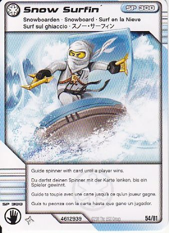 NINJAGO Masters of Spinjitzu Deck #1 Game Card 54 - Snow Surfin' - International Version