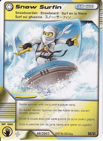 NINJAGO Masters of Spinjitzu Deck #1 Game Card 59 - Snow Surfin' - International Version