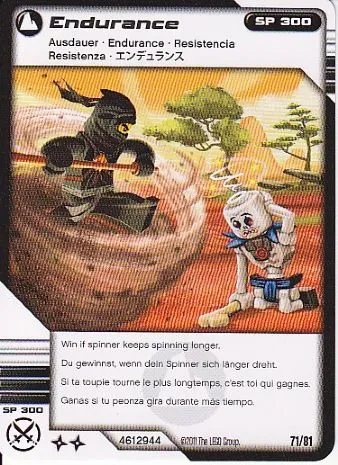 NINJAGO Masters of Spinjitzu Deck #1 Game Card 71 - Endurance - International Version